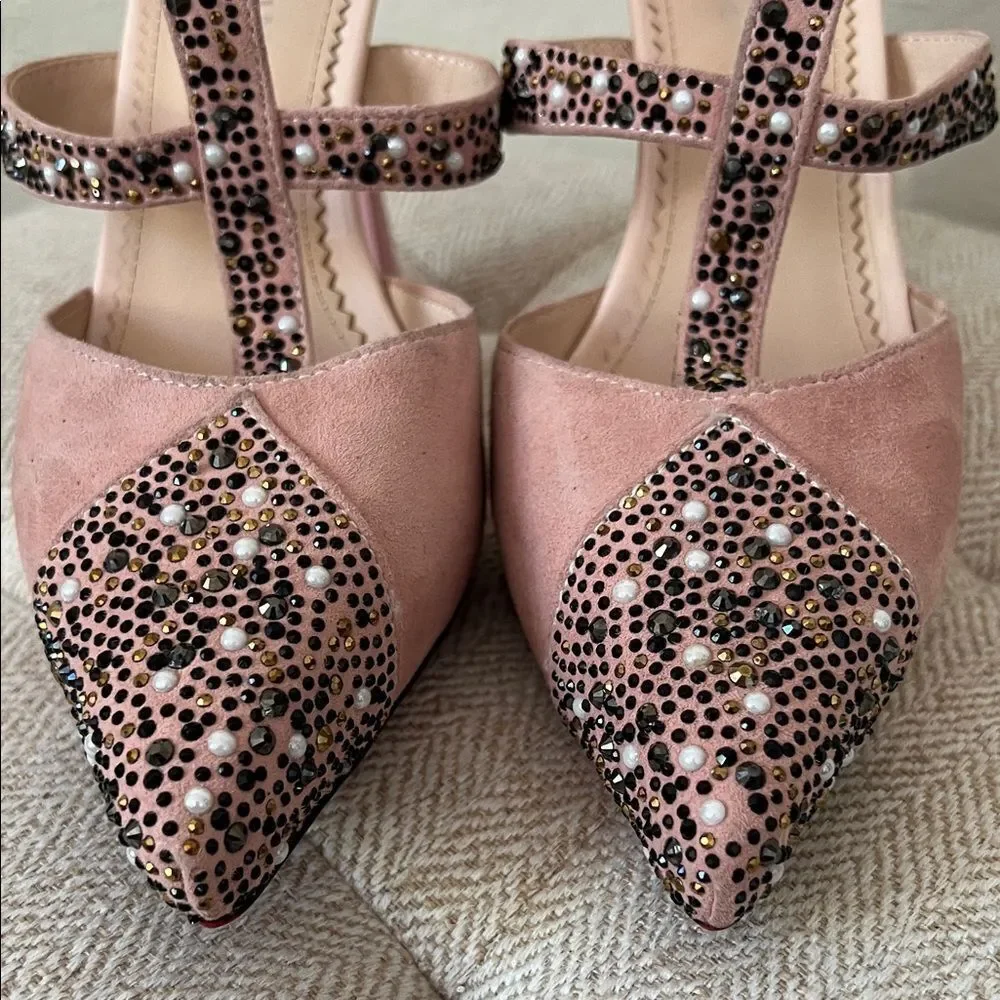 Like New! X Nisiman Rhinestone Bling Pump Blush Pink in Size 6/6.5 US